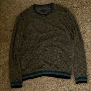 Ted Baker Heather Grey Crewneck Sweater with Ribbed Trim